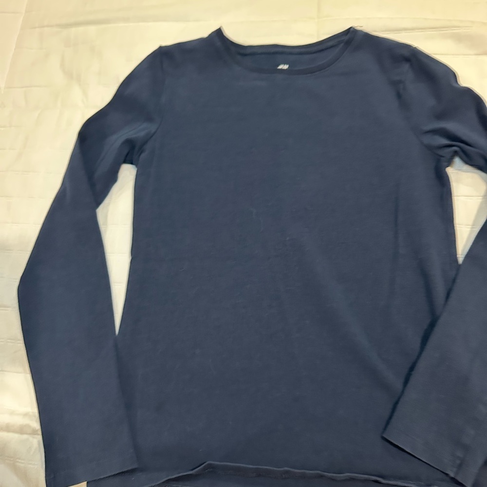 H&M Girls Navy Crew Neck Top